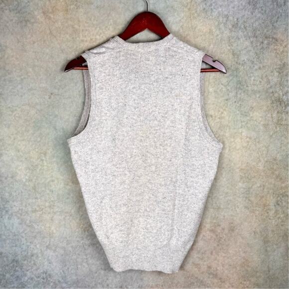 VTG 60s Knit Sweater Vest Mens M Gray V Neck Plain True Vintage Orlon Pullover - Picture 3 of 8